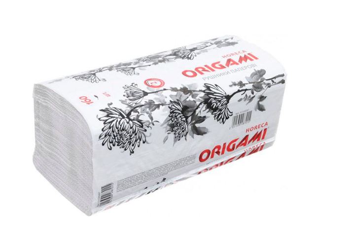 Паперові рушники ORIGAMI двошарові 160 шт./уп.